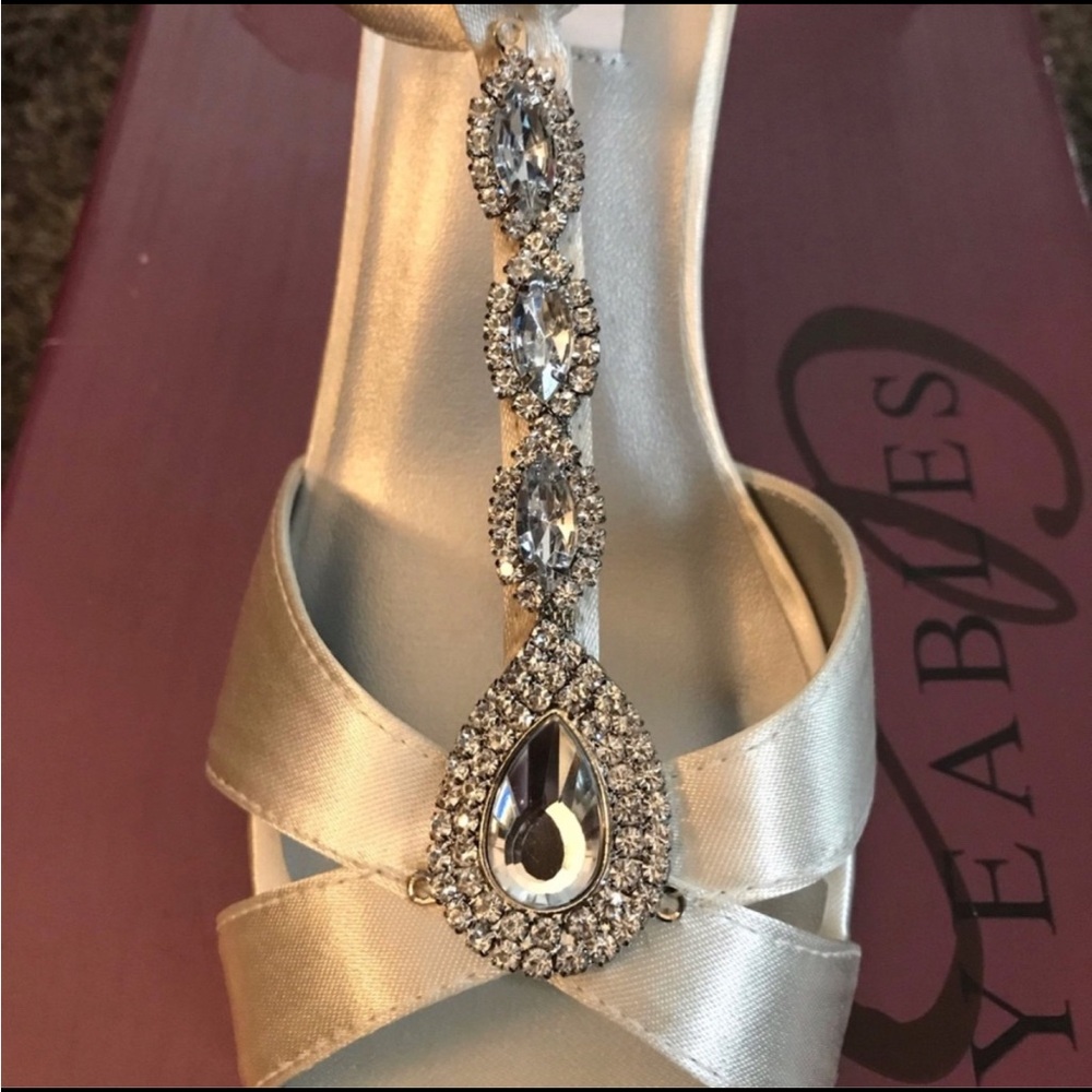 Dyeables Cream Colored Jeweled Wedges